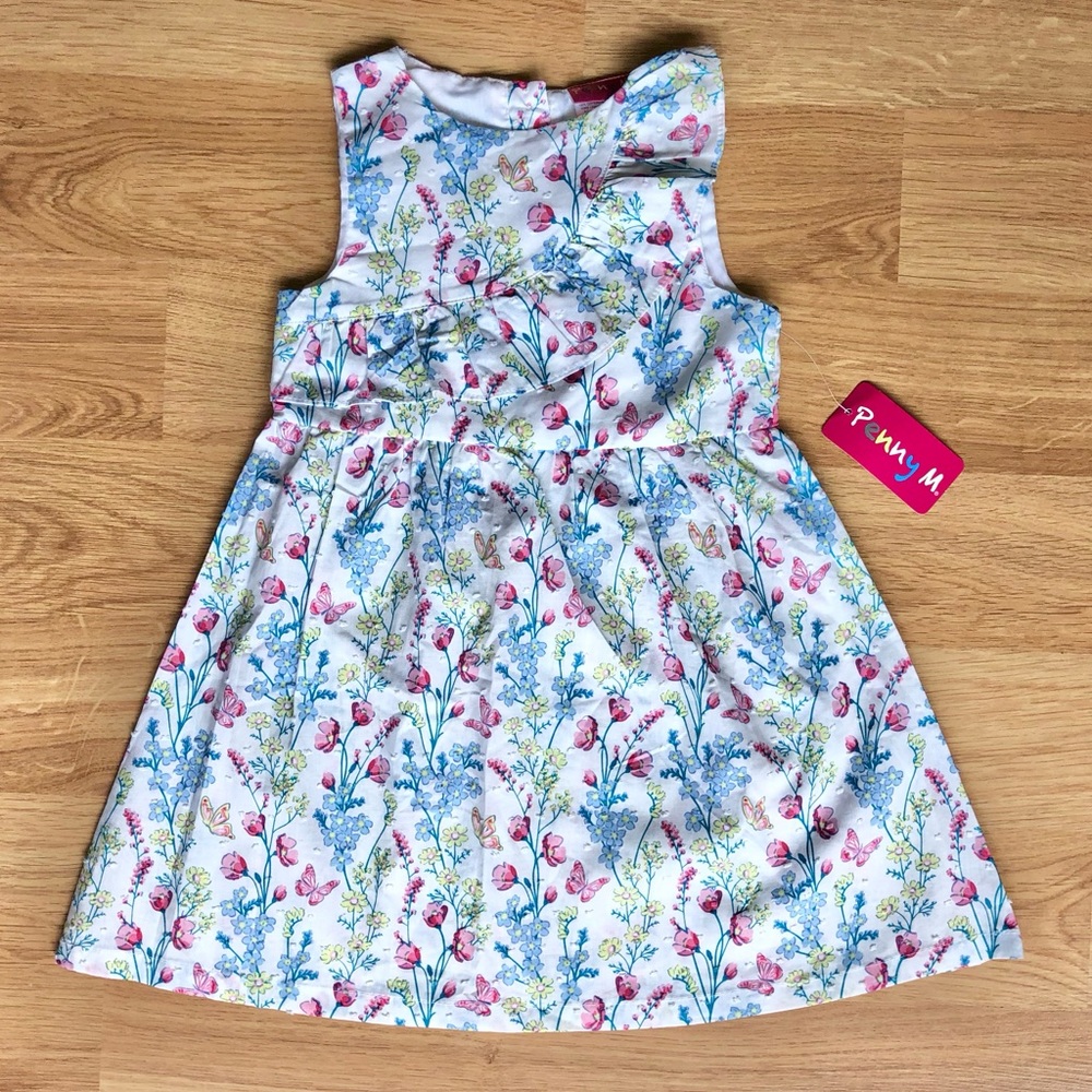 NWT Penny M Girl’s Floral and Butterfly Dress
